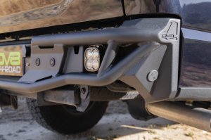Ford F-150 Rear Bumper - DV8 Offroad - Tube design, Single exhaust models - Micro-texture black powder coat - `21-`26